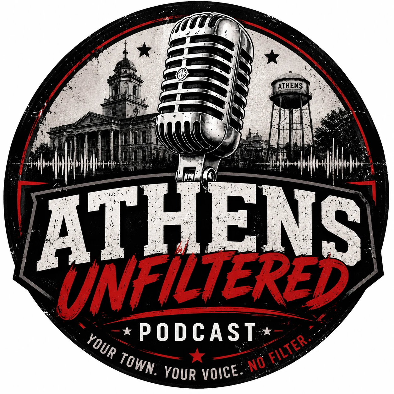 Athens Unfiltered Podcast logo